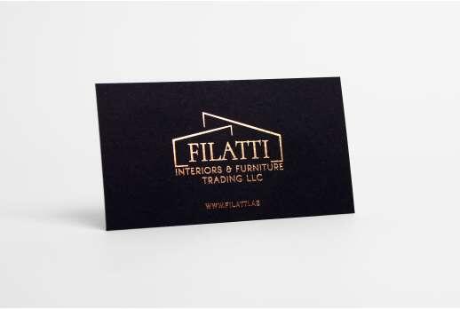 Rose gold embossed business card