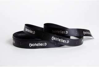 Печать серебром на черной ленте