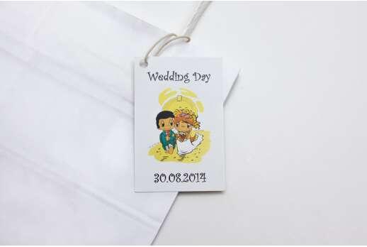 Decorative tags for a wedding