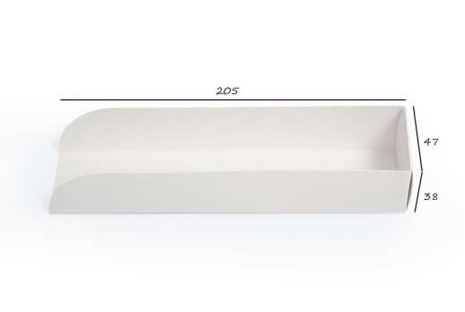  Half plate for hot dog 205x47x38 mm white