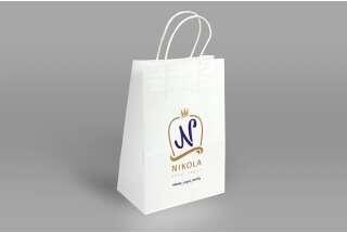 Белый крафт- пакет с логотипом