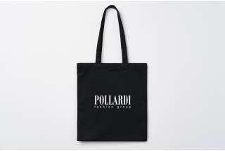 Чорная сумка-шопер с логотипом