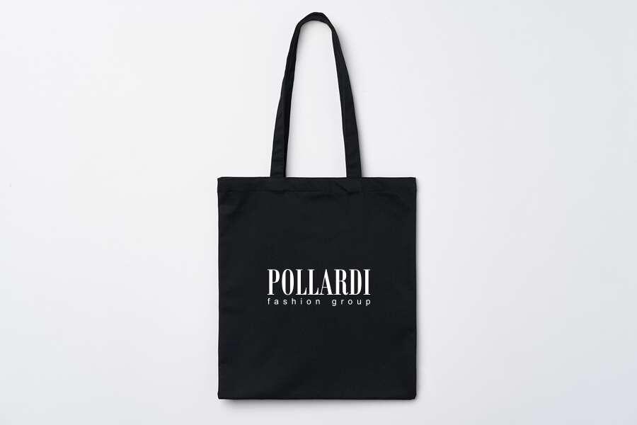 Чорная екосумка-шопер с логотипом